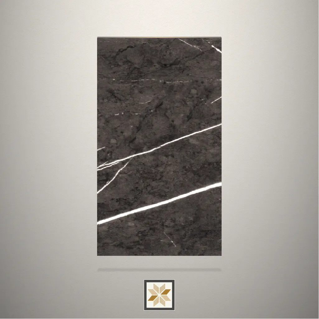 Black Marquilla Marble Black Laminate (8x4 feet,1 mm): LM-16713