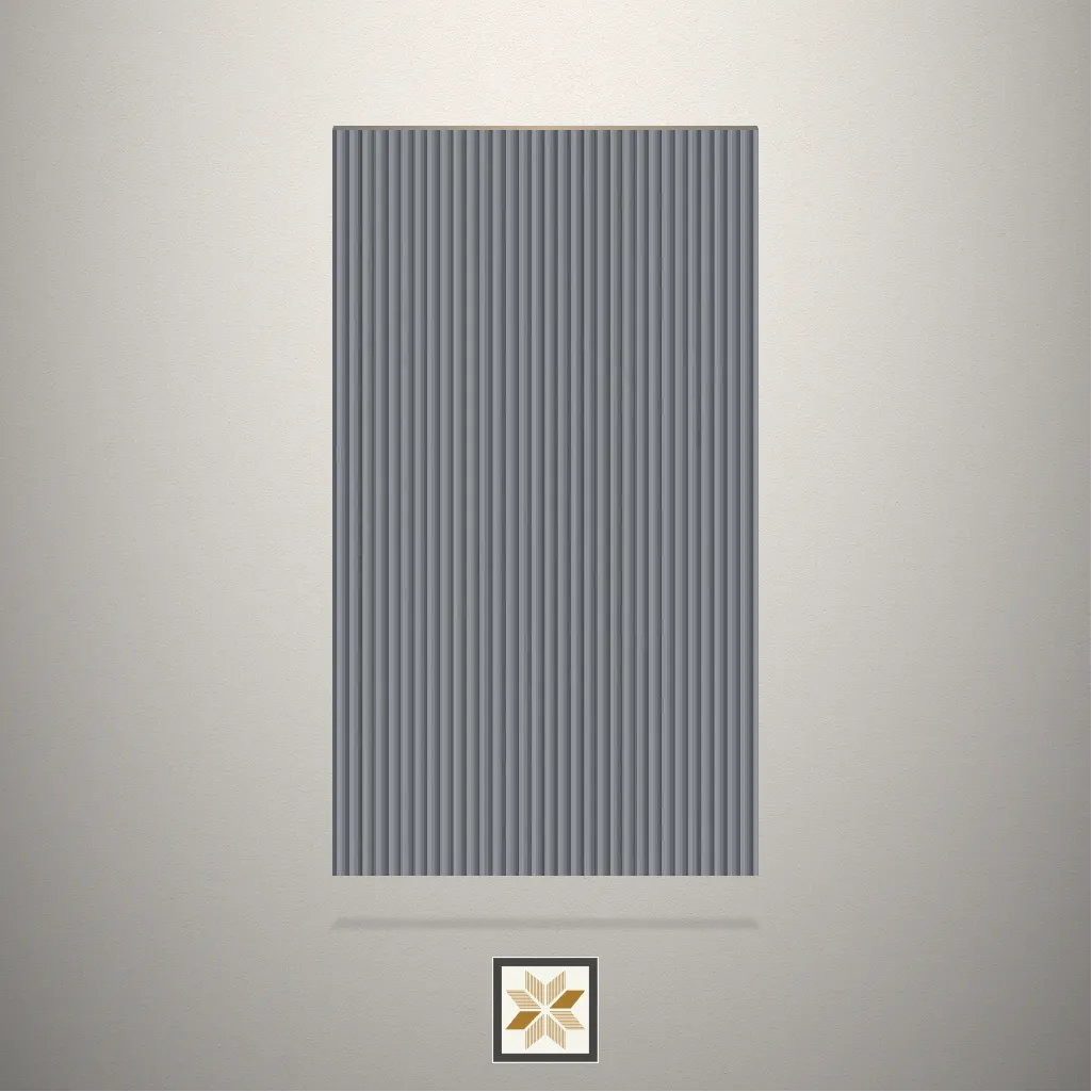 High Gloss Fluted Grey Laminate (8x4 feet,2.2 mm): LM-17177