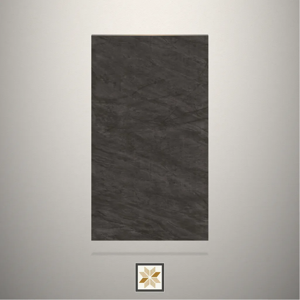 High Gloss Black Marble Marble Black Laminate (8x4 feet,1 mm): LM-17207-D