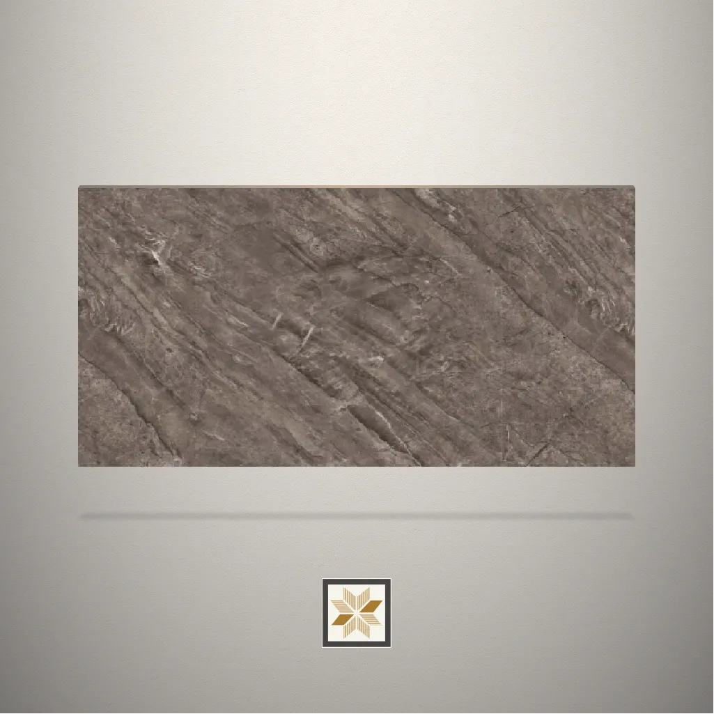 Super Matt Rough Carrara Marble Brown Laminate (8x4 feet,1 mm): LM-17203-E