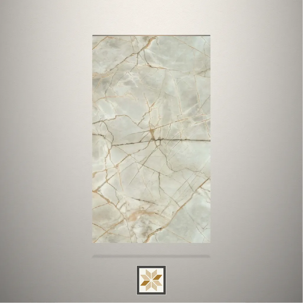 High Gloss Alaska Beige Marble Beige Laminate (8x4 feet,0.95 mm): LM-17358