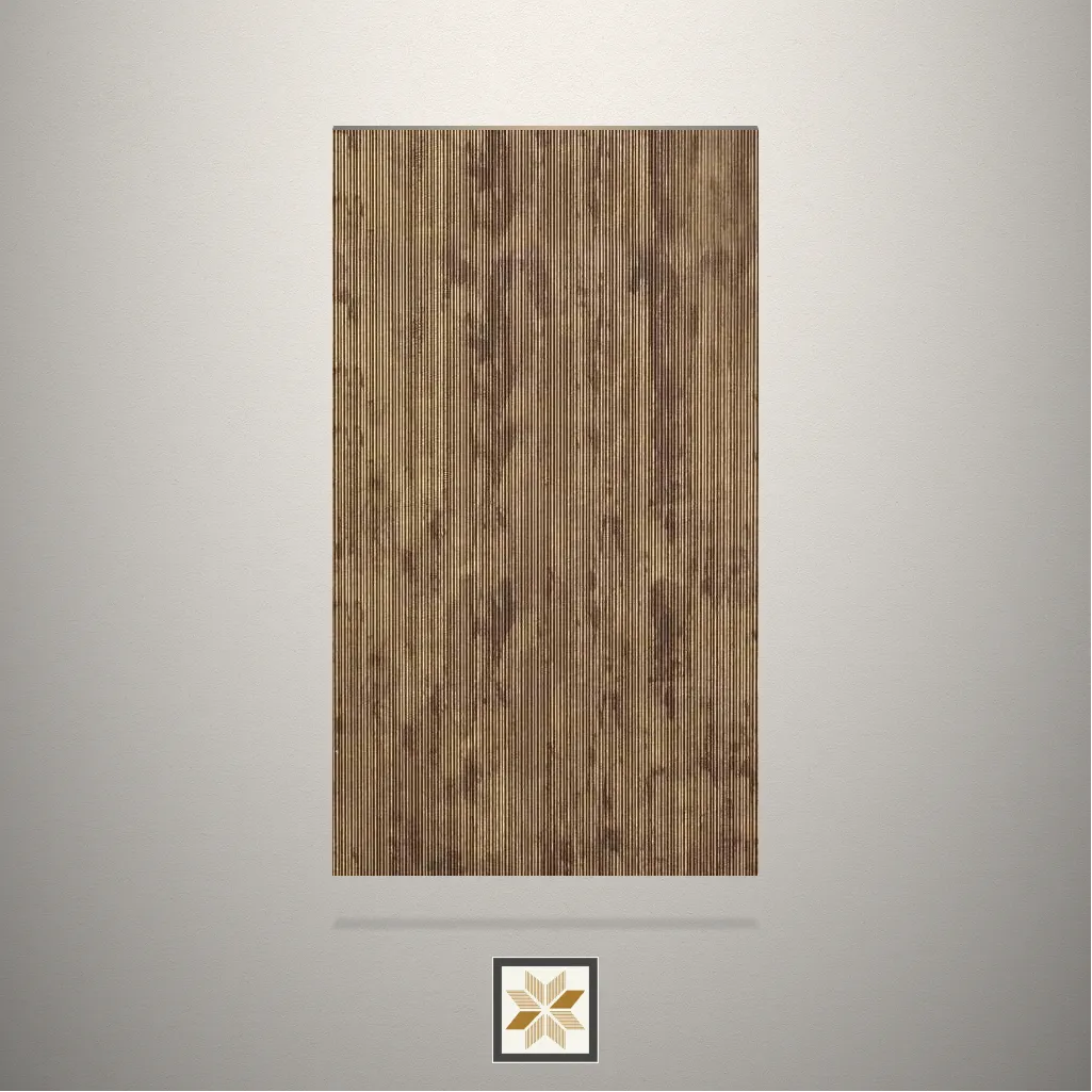 High Gloss Fluted Brown Laminate (8x4 feet,3 mm): LM-17379