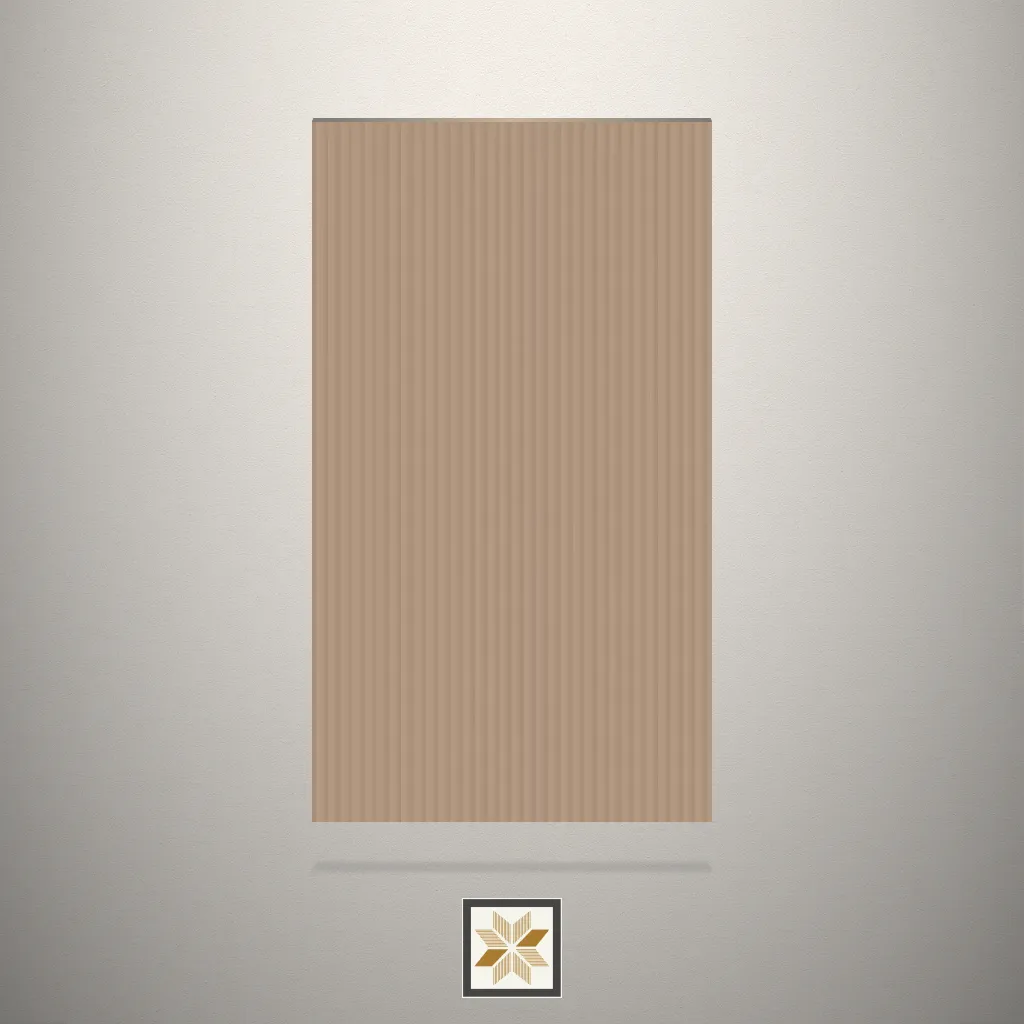 High Gloss Fluted Beige Laminate (8x4 feet,2.2 mm): LM-17396