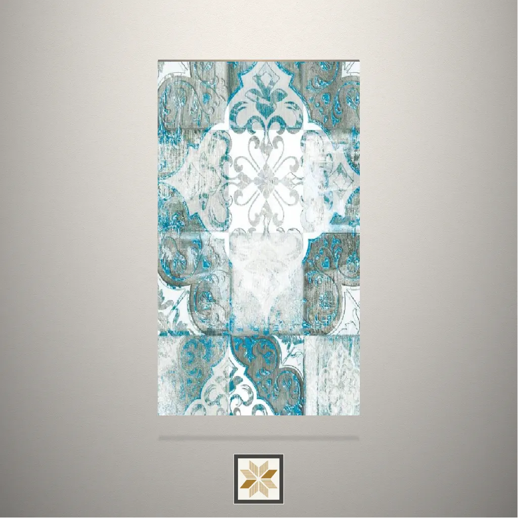 Textured Antique Teal Pattern Multi Colour Laminate (8x4 feet,1 mm): LM-17400