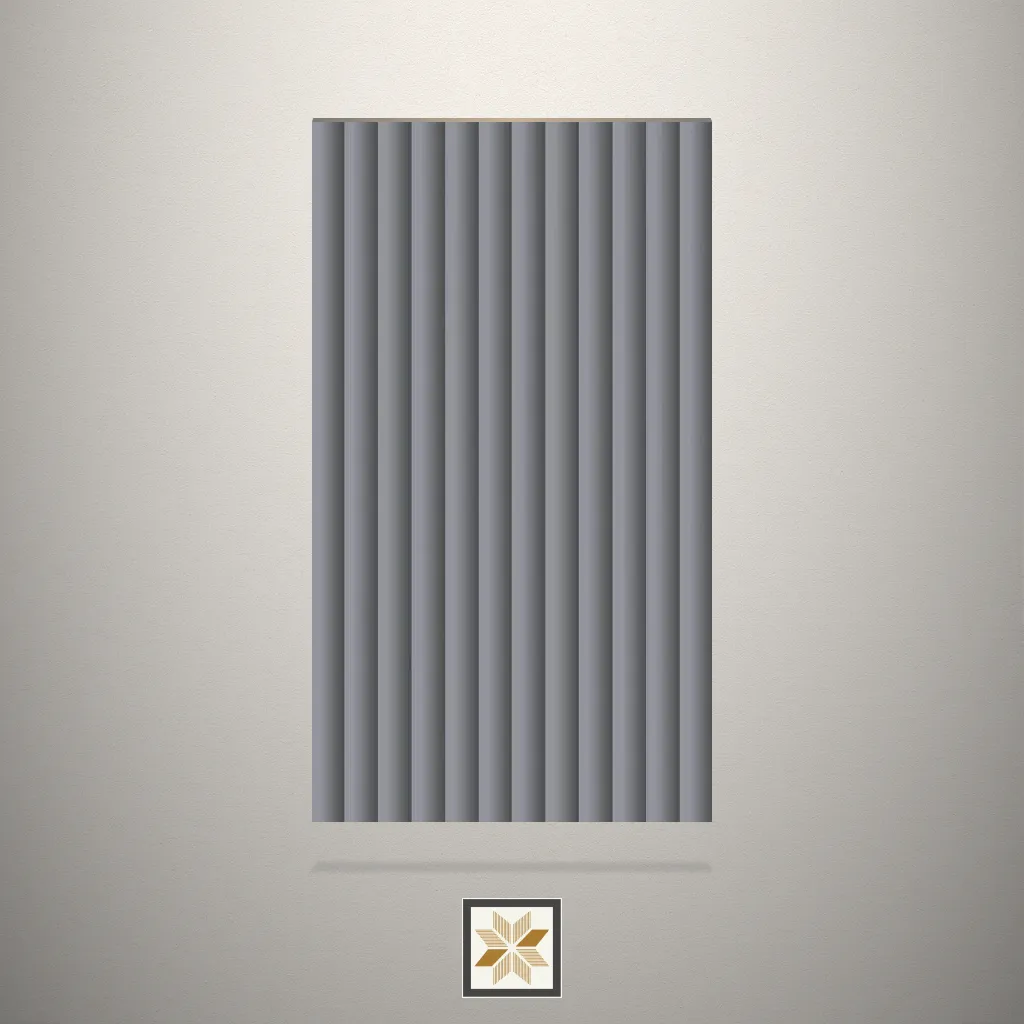 High Gloss Fluted Grey Laminate (8x4 feet,3 mm): LM-17414