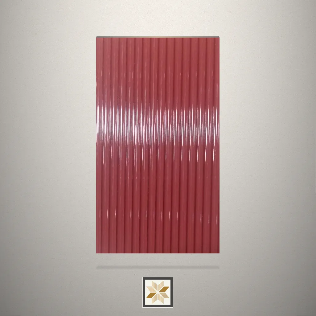 High Gloss Fluted Red Laminate (8x4 feet,2.2 mm): LM-17425