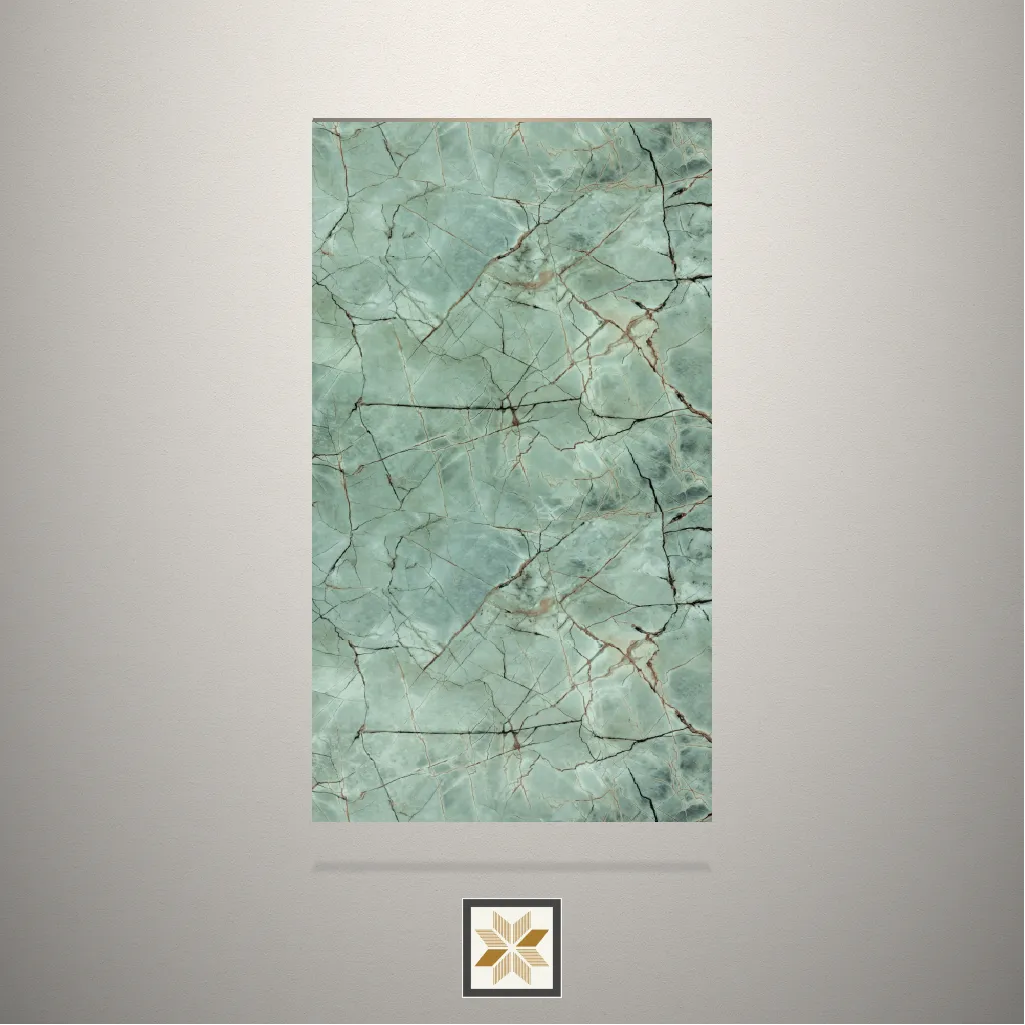 High Gloss Azure Onyx Marble Beige Laminate (8x4 feet,1 mm): LM-17478