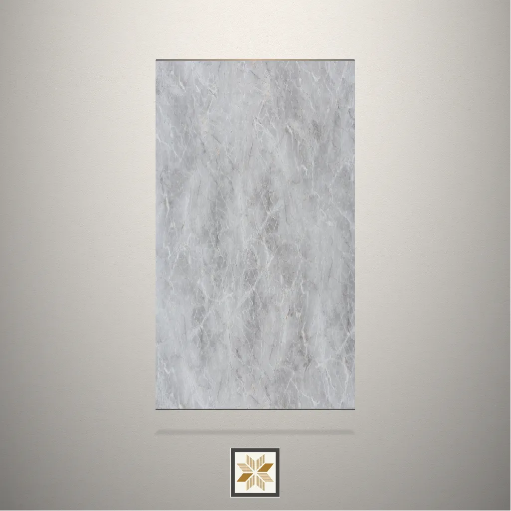 High Gloss Marble Print Marble Grey Laminate (8x4 feet,1.5 mm): LM-17595