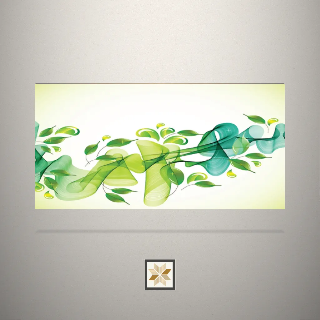High Gloss Spring Leaves Digital Printed Multi Colour Laminate (8x4 feet,1 mm): LM-17655