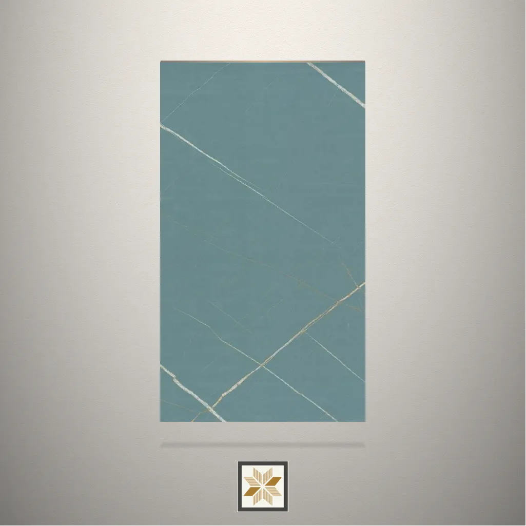 High Gloss SHG Pearl Marble Marble Blue Laminate (8x4 feet,1 mm): LM-18680-B