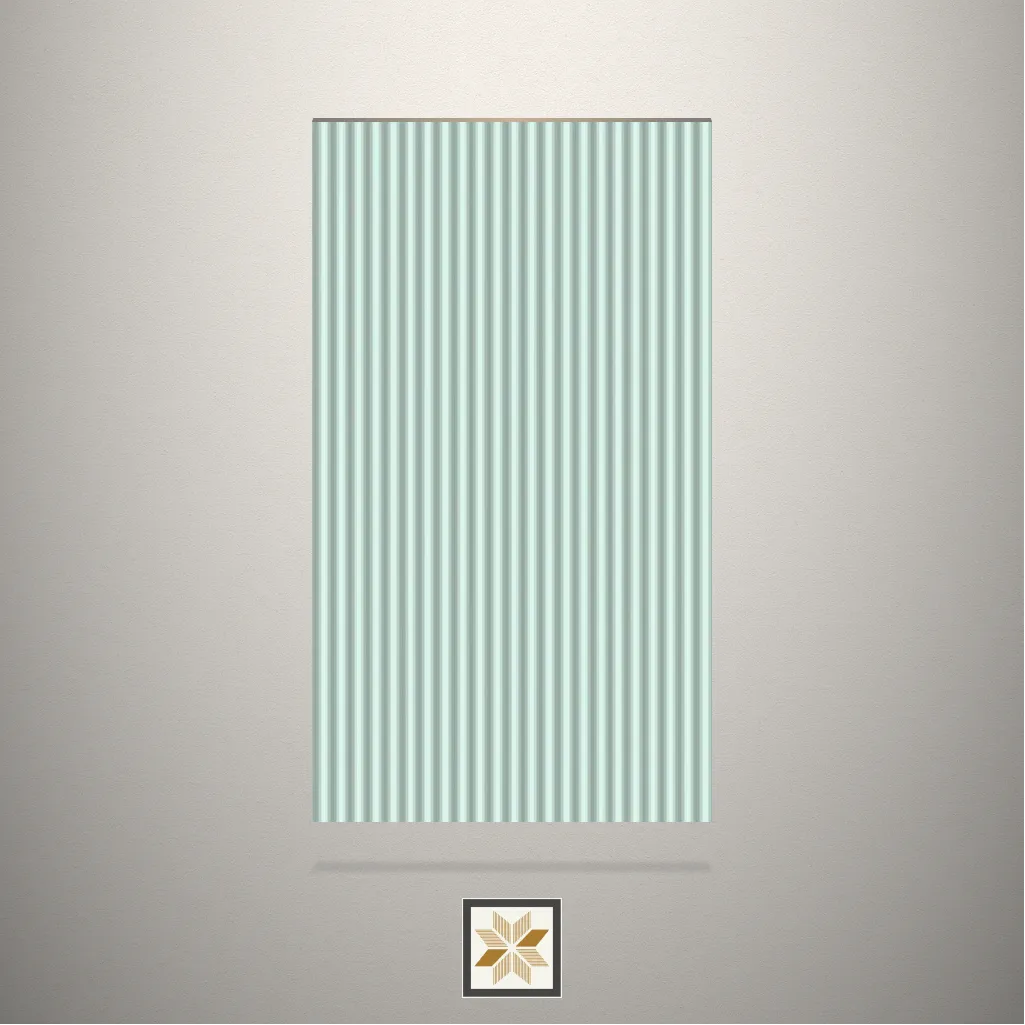 High Gloss Menthol Fluted Green Laminate (8x2 feet,3 mm): LM-18043