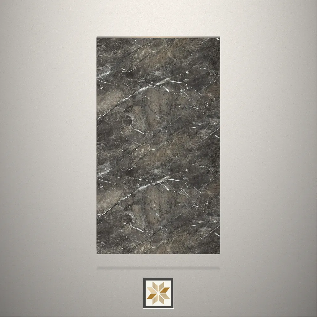 High Gloss Irish Marble Marble Grey Laminate (8x4 feet,0.8 mm): LM-19417-B