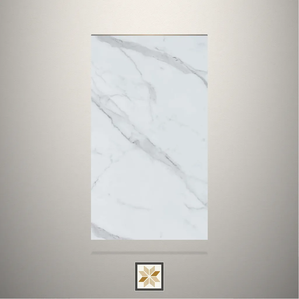 High Gloss Enming Stone Marble White Laminate (8x4 feet,1.5 mm): LM-18391