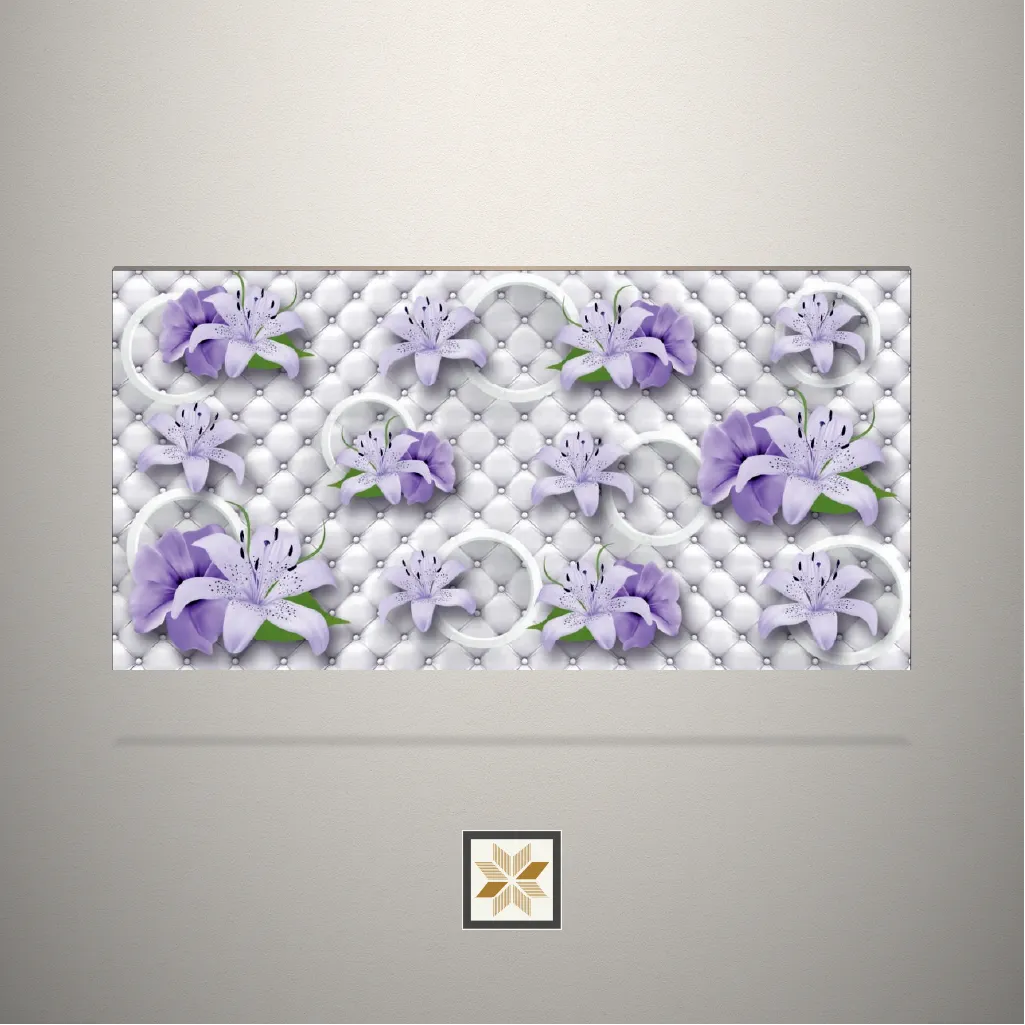 High Gloss Flowery Pearl Digital Printed Multi Colour Laminate (8x4 feet,1 mm): LM-18479