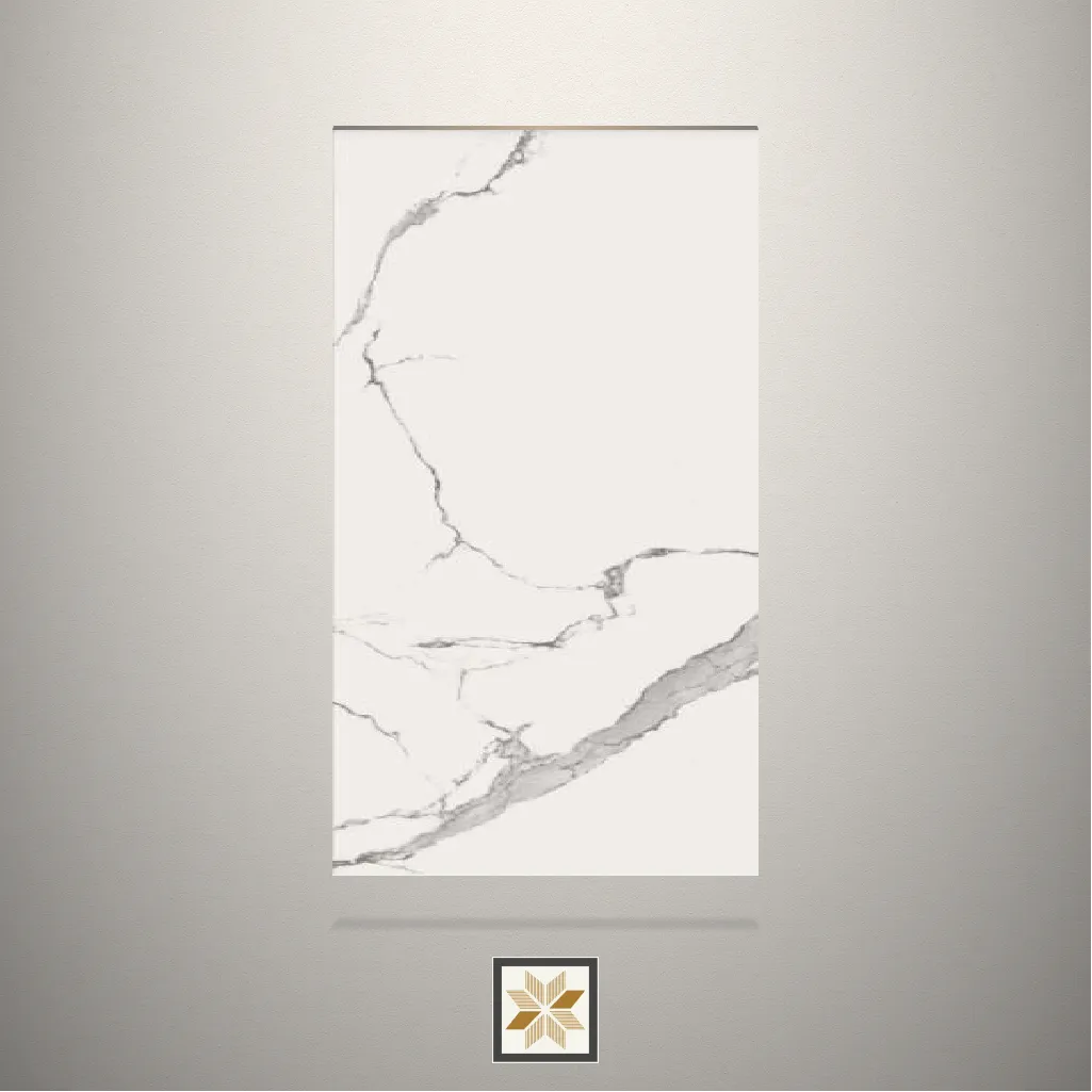 Matt SMT Calacatta Marble Rustic Vintage White Laminate (8x4 feet,0.95 mm): LM-18480