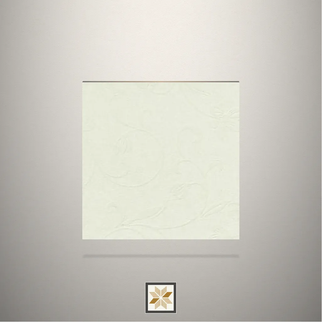 Textured Frosty White Floral Pattern White Laminate (8x4 feet,0.8 mm): LM-18910