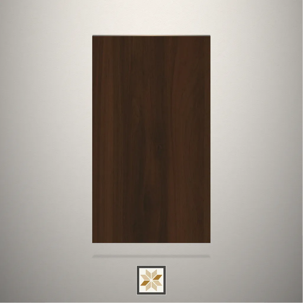 High Gloss Membo Pecan Wooden Brown Laminate (8x4 feet,1 mm): LM-19038