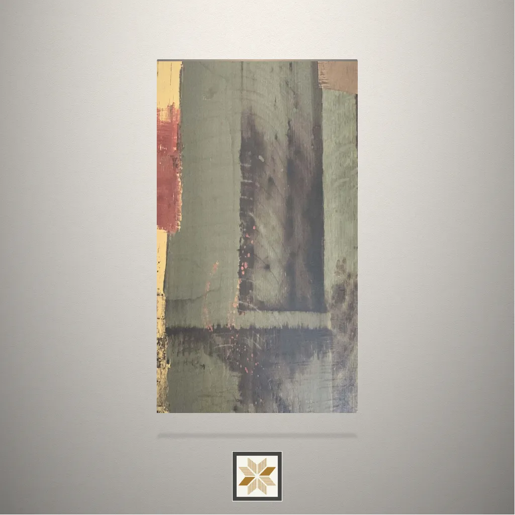 Textured Red Burst Art Wooden Multi Colour Laminate (8x4 feet,1 mm): LM-19131