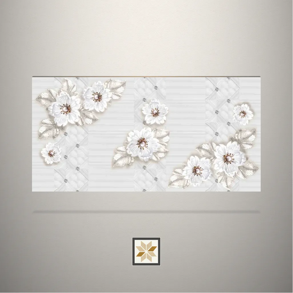 High Gloss Flowery Pearl Digital Printed Multi Colour Laminate (8x4 feet,1 mm): LM-19192