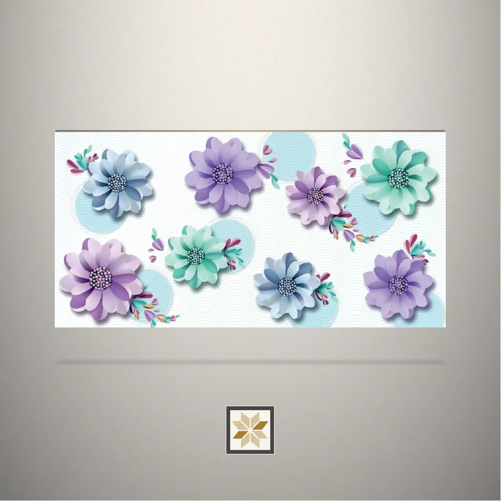 High Gloss Vibrant Floral Digital Printed Multi Colour Laminate (8x4 feet,1 mm): LM-19215