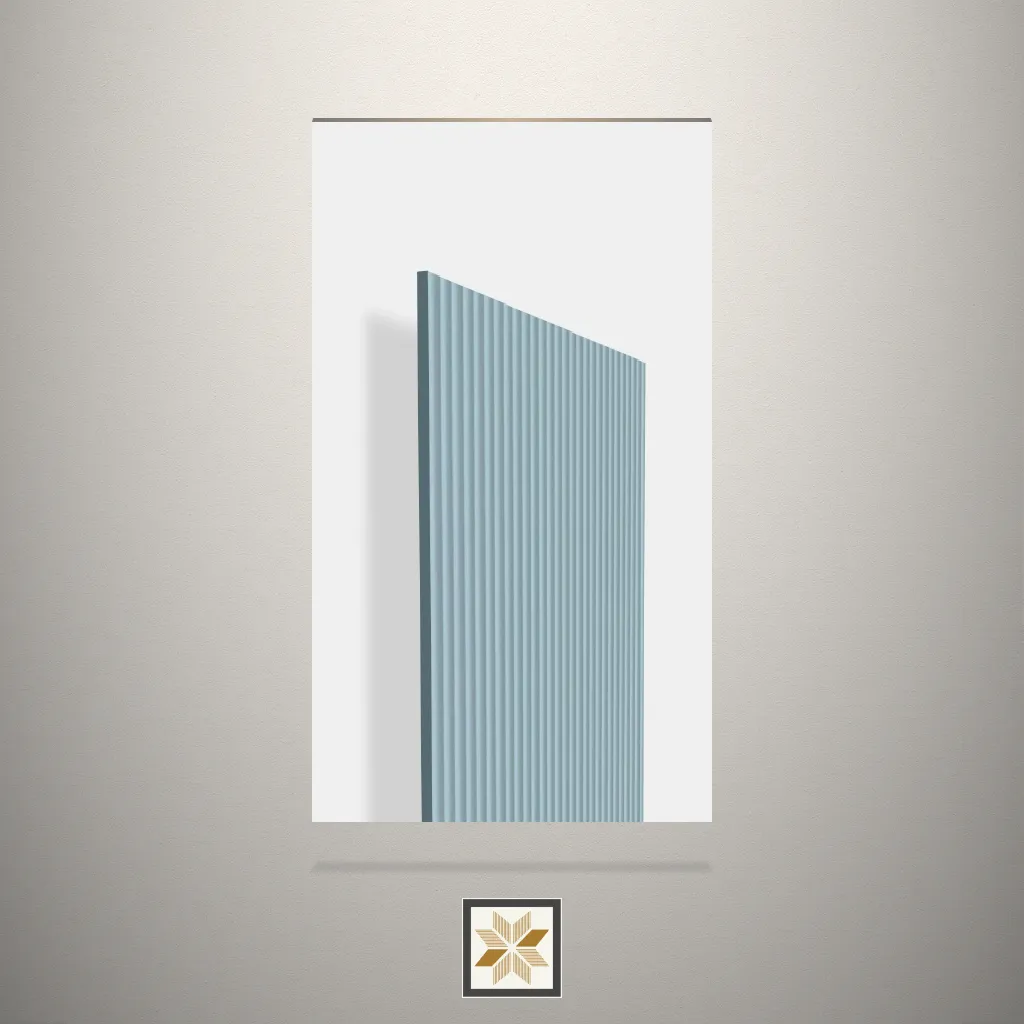 High Gloss Whyte Blue Fluted Blue Laminate (8x4 feet,1 mm): LM-19233