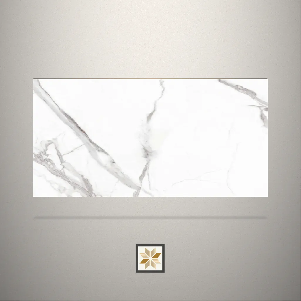 High Gloss Bianco Staturio Marble White Laminate (8x4 feet,1.5 mm): LM-19324
