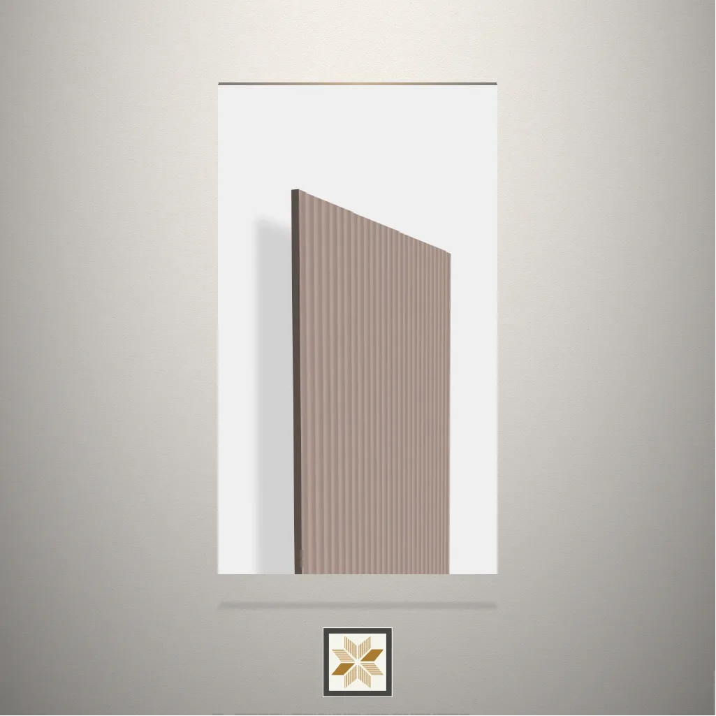 High Gloss Pebble Grey Fluted Grey Laminate (8x4 feet,1 mm): LM-19405