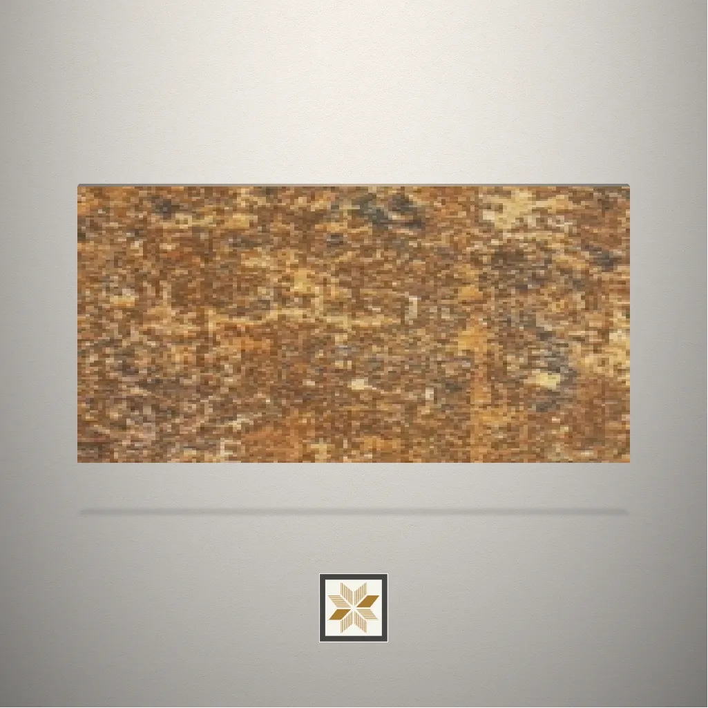 Suede Mustard Calacatta Stone Brown Laminate (8x4 feet,1 mm): LM-19418