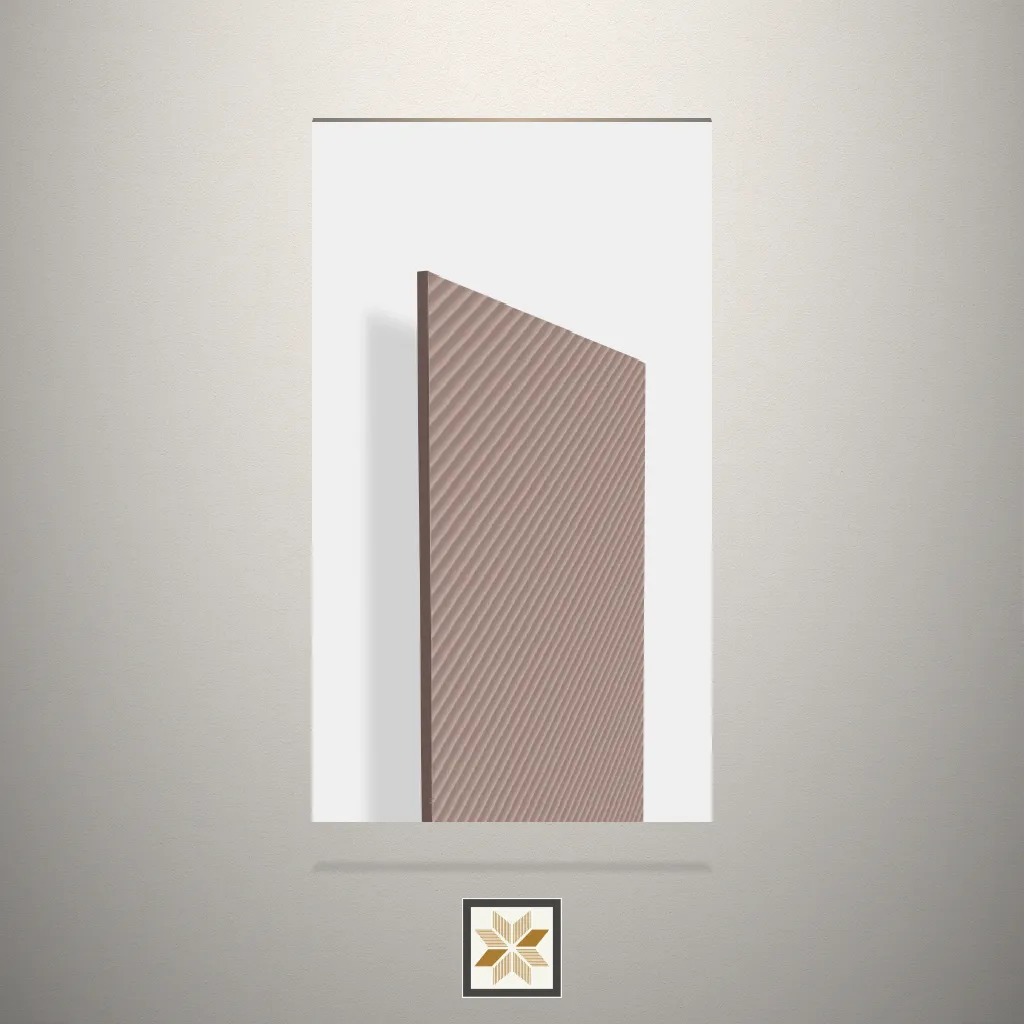 Textured Mellow Rose Fluted Beige Laminate (8x4 feet,1 mm): LM-19435-B