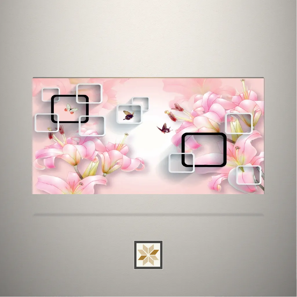 High Gloss Wonder Tulips Digital Printed Multi Colour Laminate (8x4 feet,1 mm): LM-19473