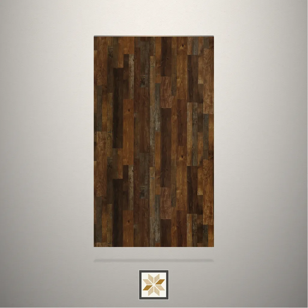 High Gloss Mordic Wood Wooden Brown Laminate (8x4 feet,1 mm): LM-19474