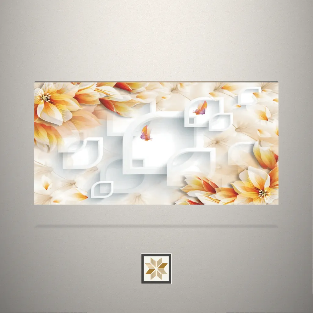 High Gloss Rejoice Tulips Digital Printed Multi Colour Laminate (8x4 feet,1 mm): LM-19584