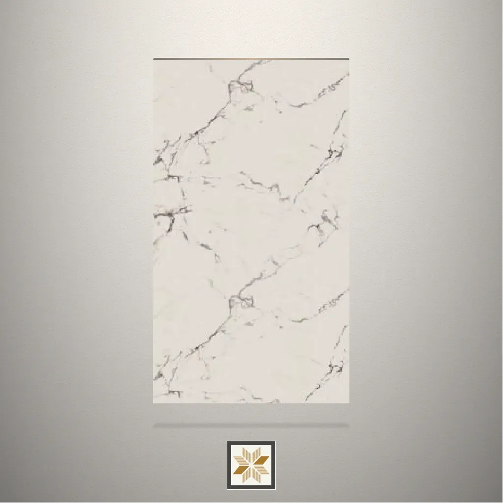 High Gloss Arabescato Breccia Marble Beige Laminate (8x4 feet,0.95 mm): LM-19643