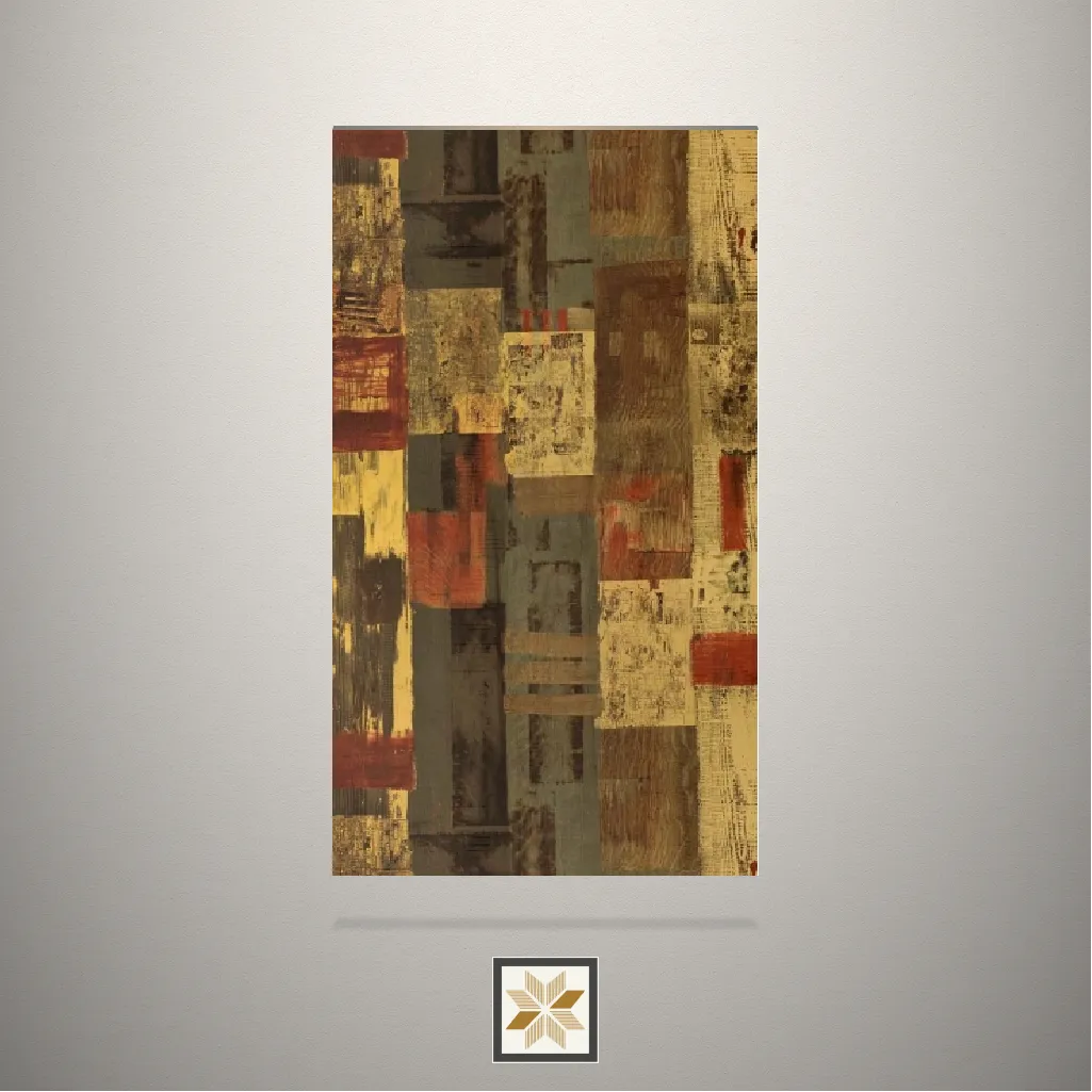 Textured Red Burst Art Wooden Multi Colour Laminate (8x4 feet,1 mm): LM-19678