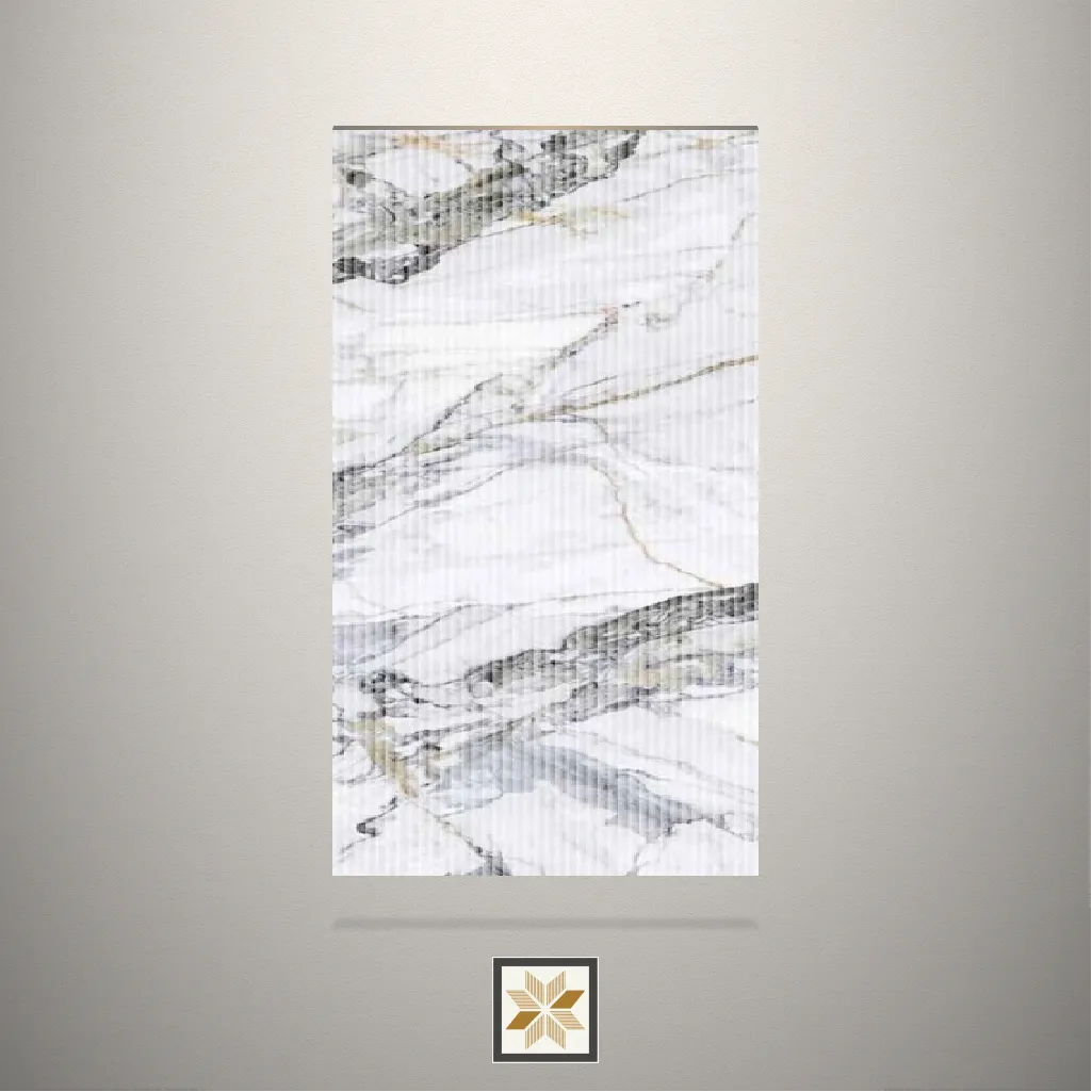 High Gloss Rovanian Marble Marble White Laminate (8x4 feet,3 mm): LM-19838