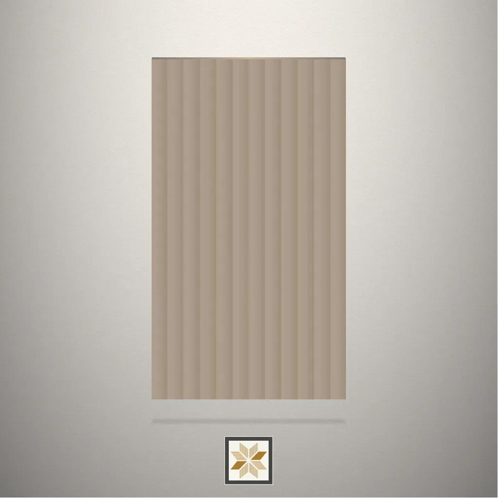 High Gloss Fluted Beige Laminate (8x4 feet,3 mm): LM-24608