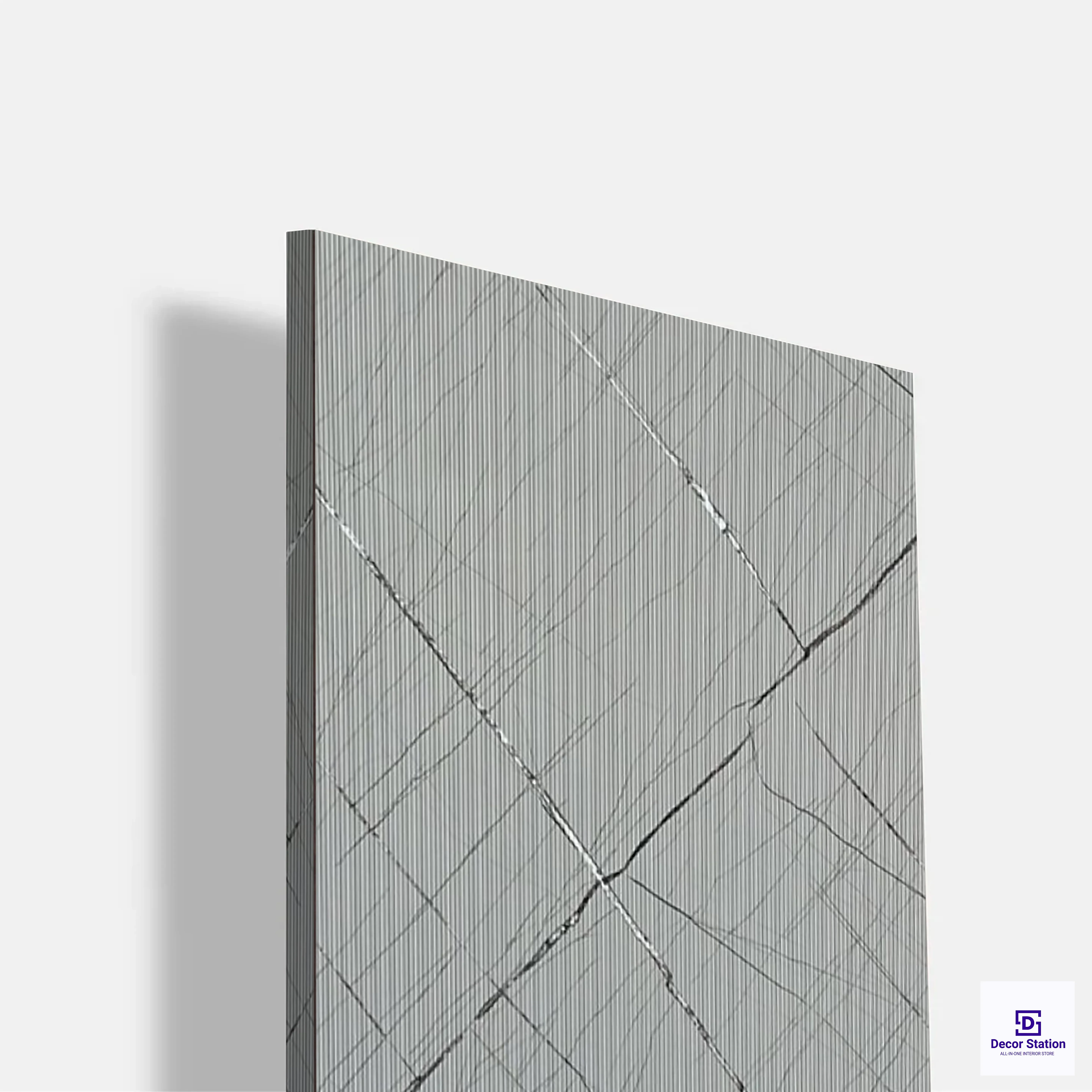Texture FT-2165 S1 Grey Fluted Marble Laminate (8x4 Feet, 1mm) | LM-54241-A