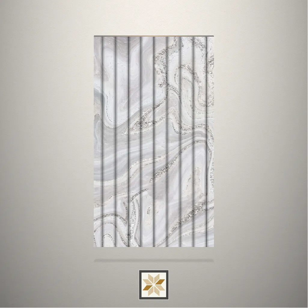 Textured Fluted Grey Laminate (8x4 feet,1 mm): LM-9996