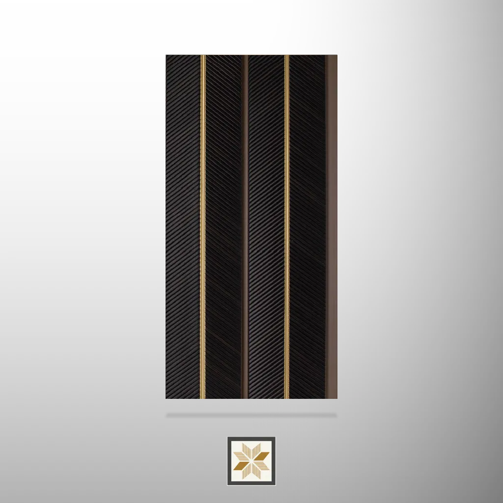 8x0.39 feet | 12 mm Black Wood louvers (suitable for Bedroom, Feature Wall, Living Room, Office) | LV-20126
