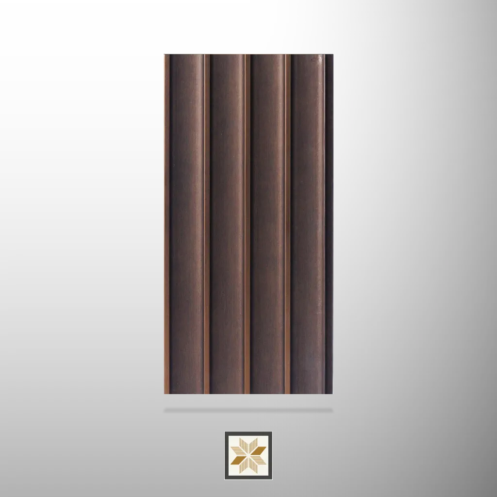 8x0.41 feet | 12 mm Brown louvers (suitable for Bedroom, Feature Wall, Living Room, Office) | LV-20132