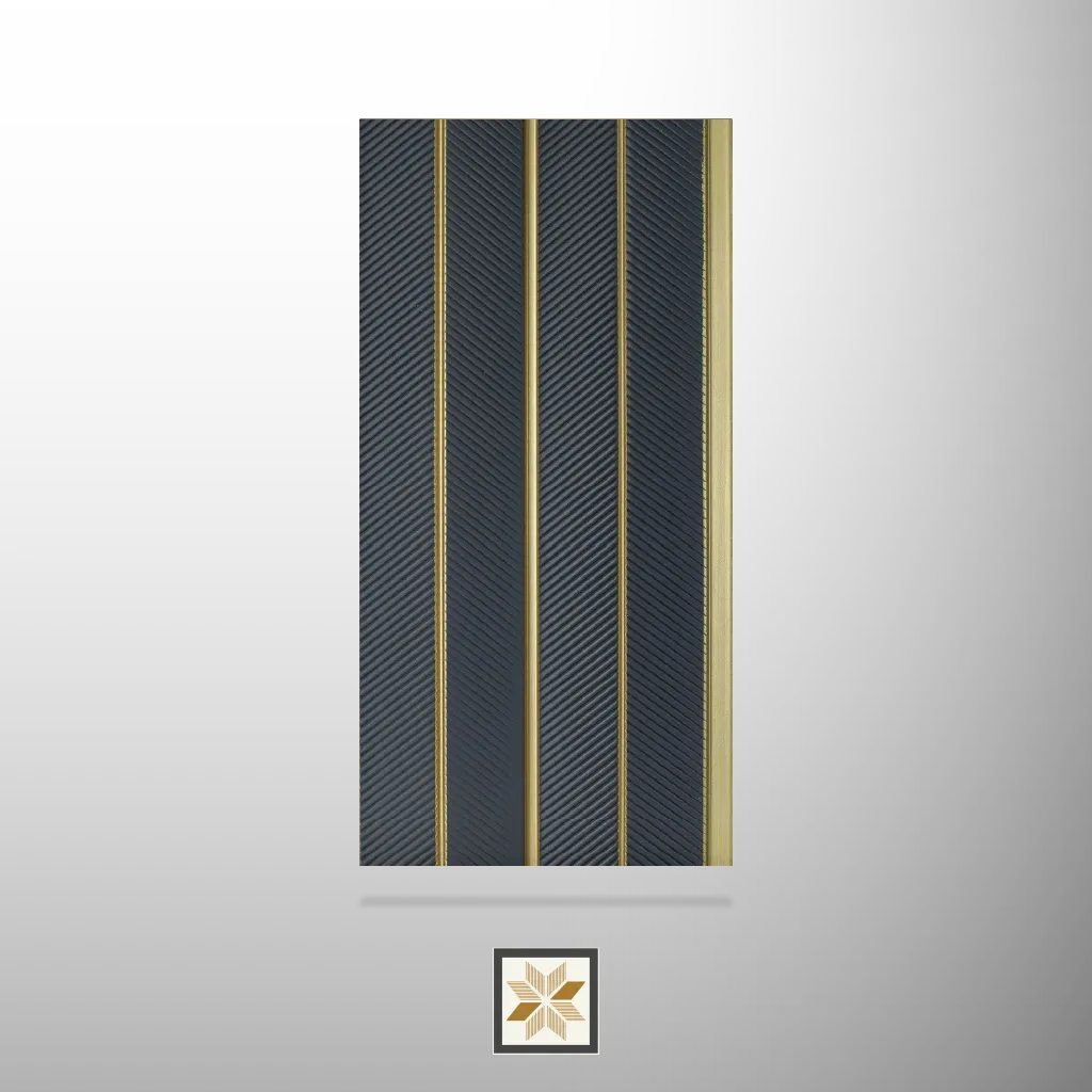 8x0.39 feet | 12 mm Grey louvers (suitable for Bedroom, Feature Wall, Living Room, Office) | LV-20133