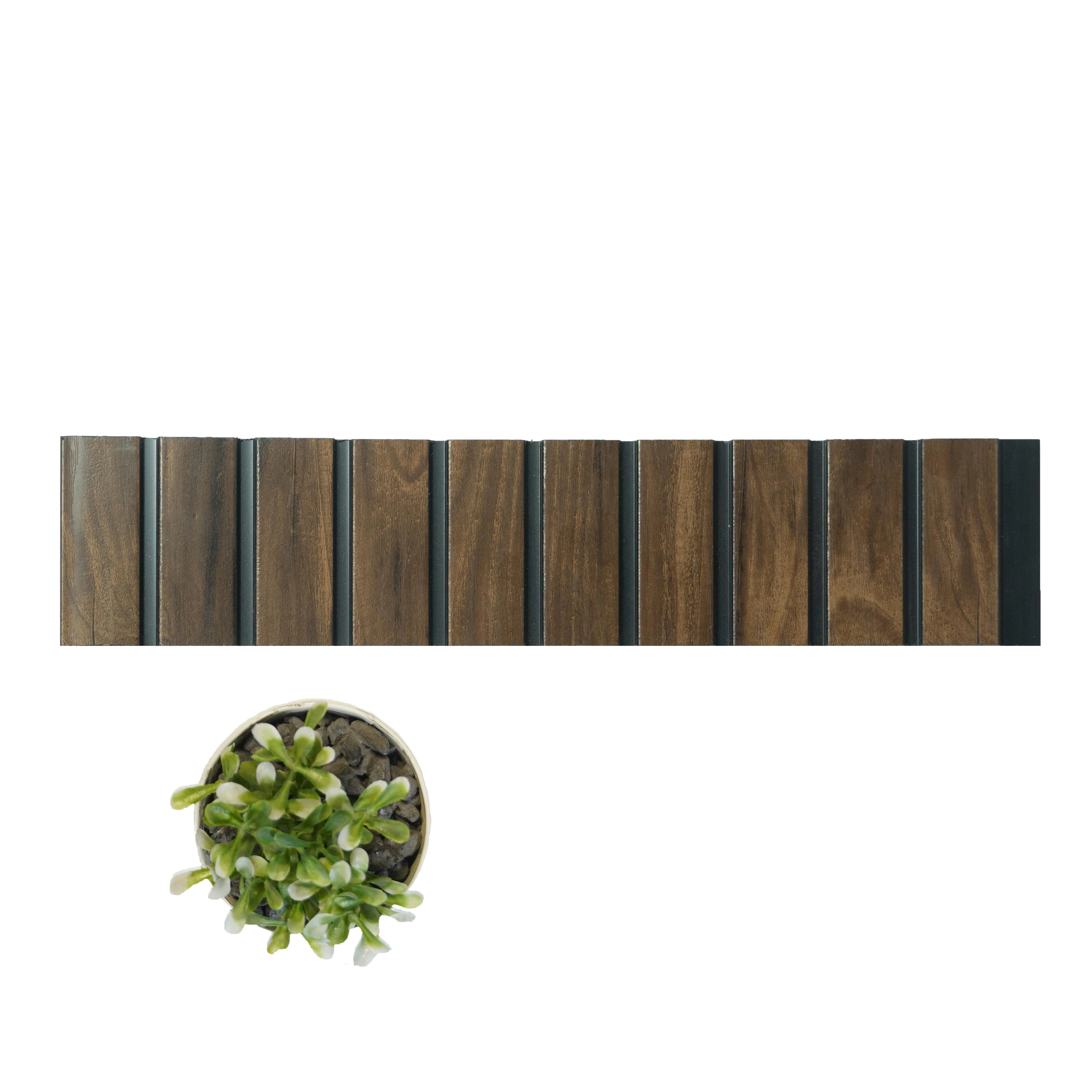 8x1 feet | 8 mm Brown Wood louvers (suitable for Bedroom, Feature Wall, Living Room, Office, TV Cabinet) | LV-20154