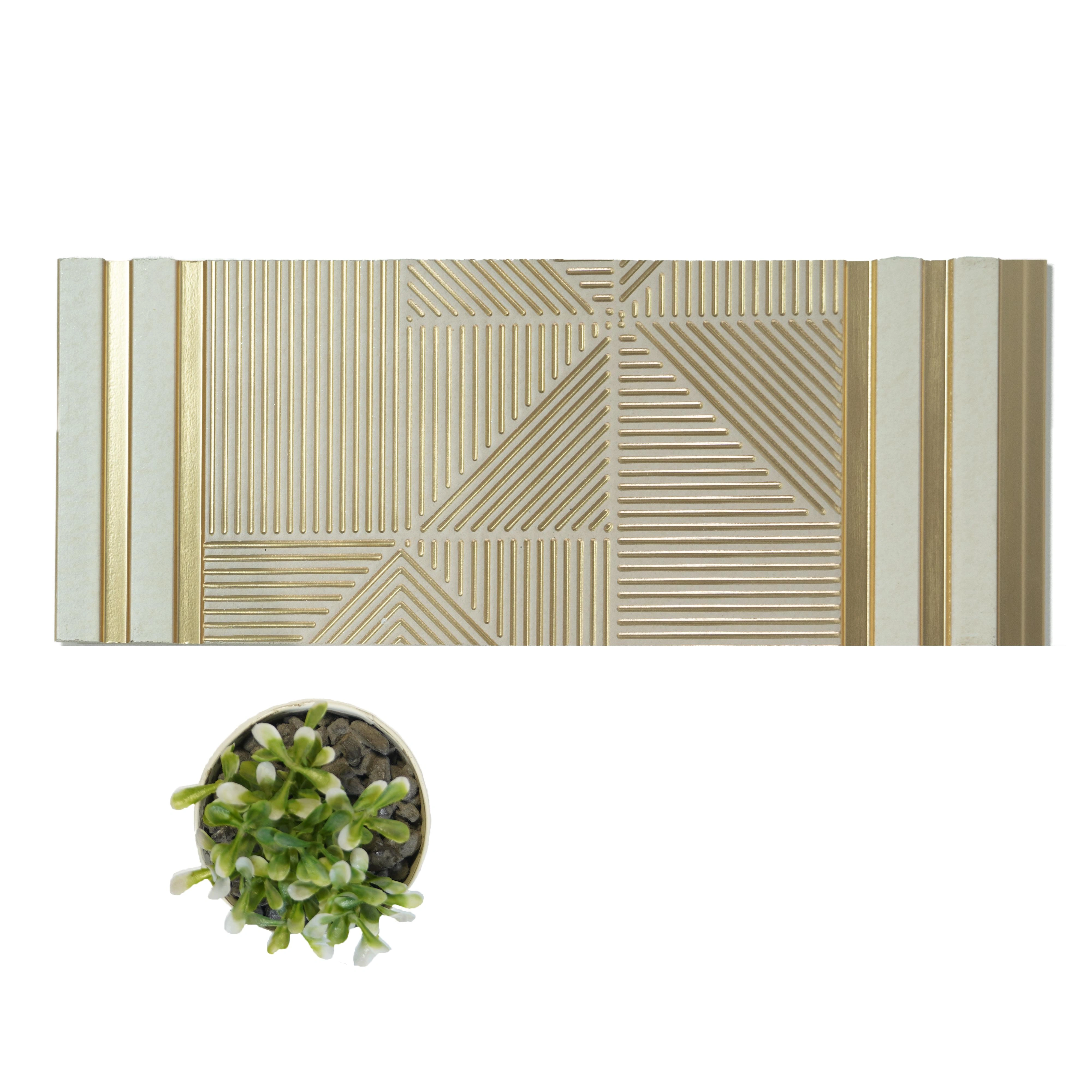 8x1 feet | 8 mm White Patterned louvers (suitable for Bedroom, Feature Wall, Living Room, Office, TV Cabinet) | LV-20155