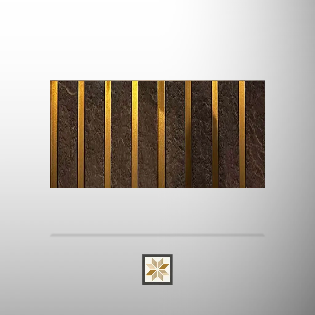 8x0.5 feet | 7 mm Brown Stone louvers (suitable for Bedroom, Feature Wall, Living Room, Office) | LV-20172