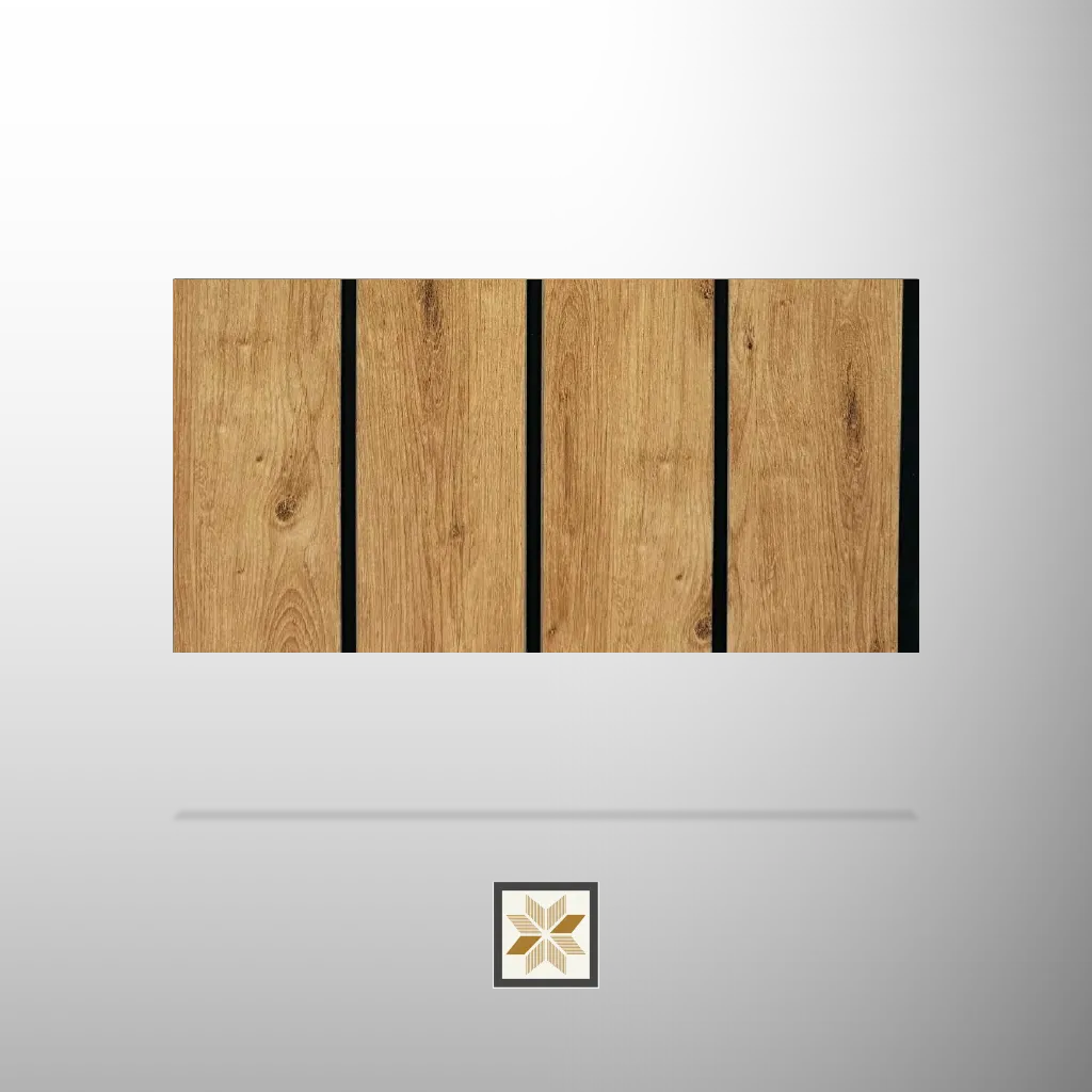 9.5x1 feet | 6 mm Brown Wood louvers (suitable for Bedroom, Feature Wall, Living Room, Office) | LV-20201