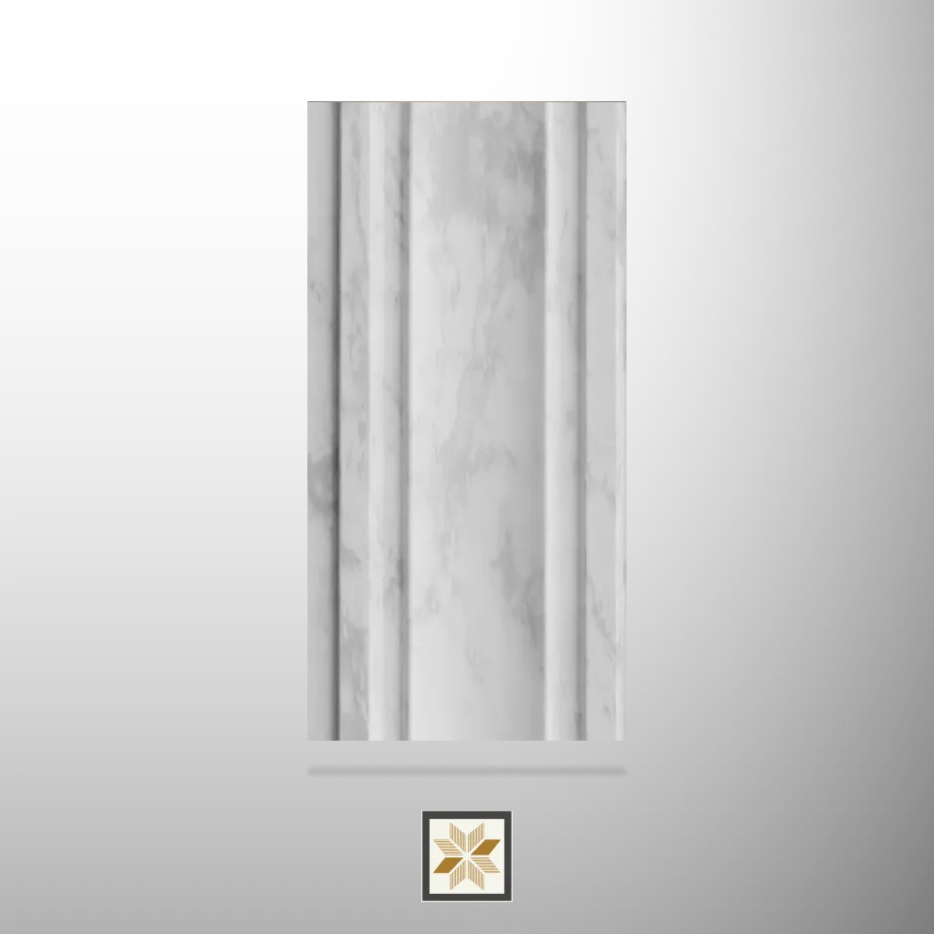 9.5x0.39 feet | 12 mm White Marble louvers (suitable for Bedroom, Feature Wall, Living Room, Office) | LV-20209