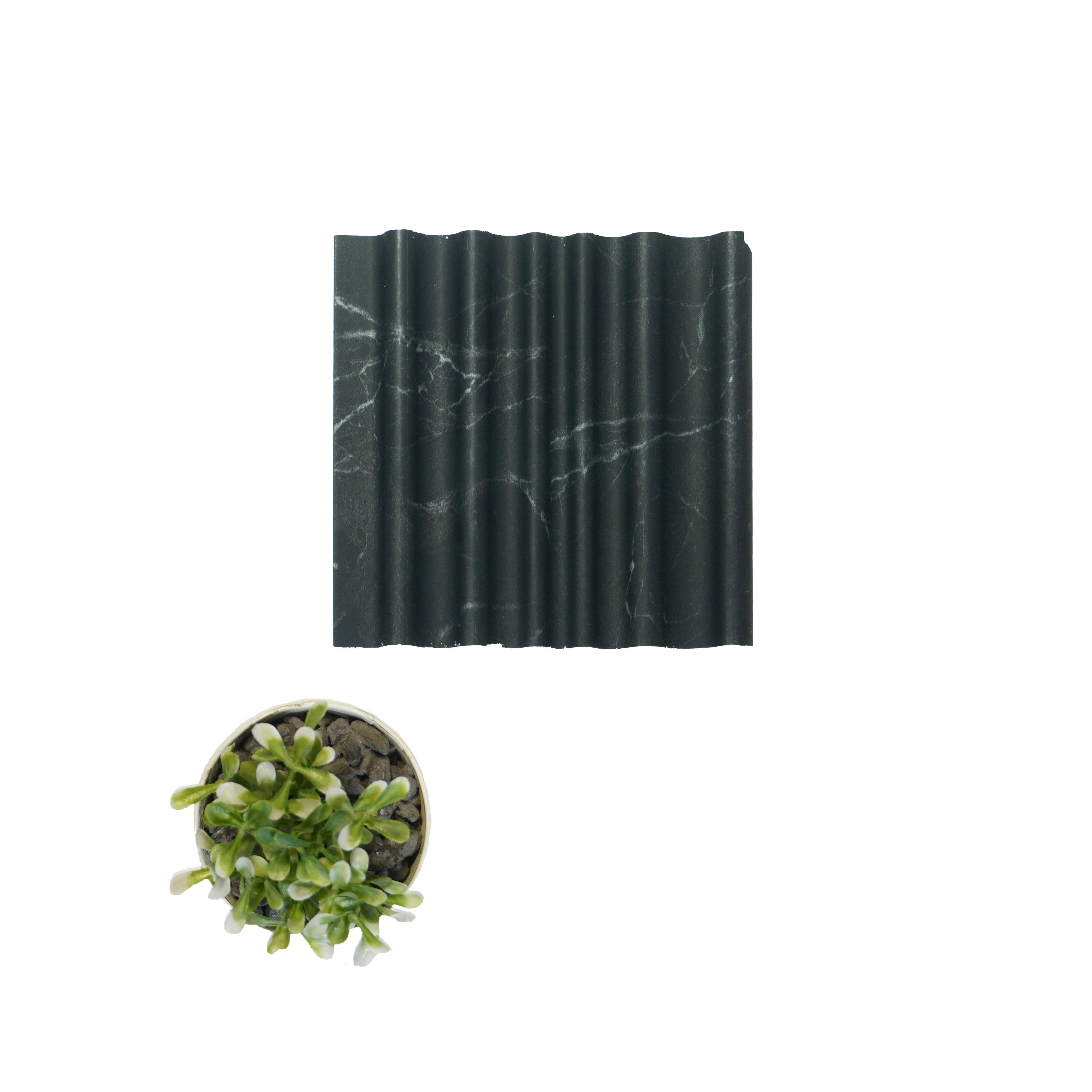 9.5x0.4 feet | 12 mm Black Marble louvers (suitable for Bedroom, Feature Wall, Living Room, Office) | LV-20252