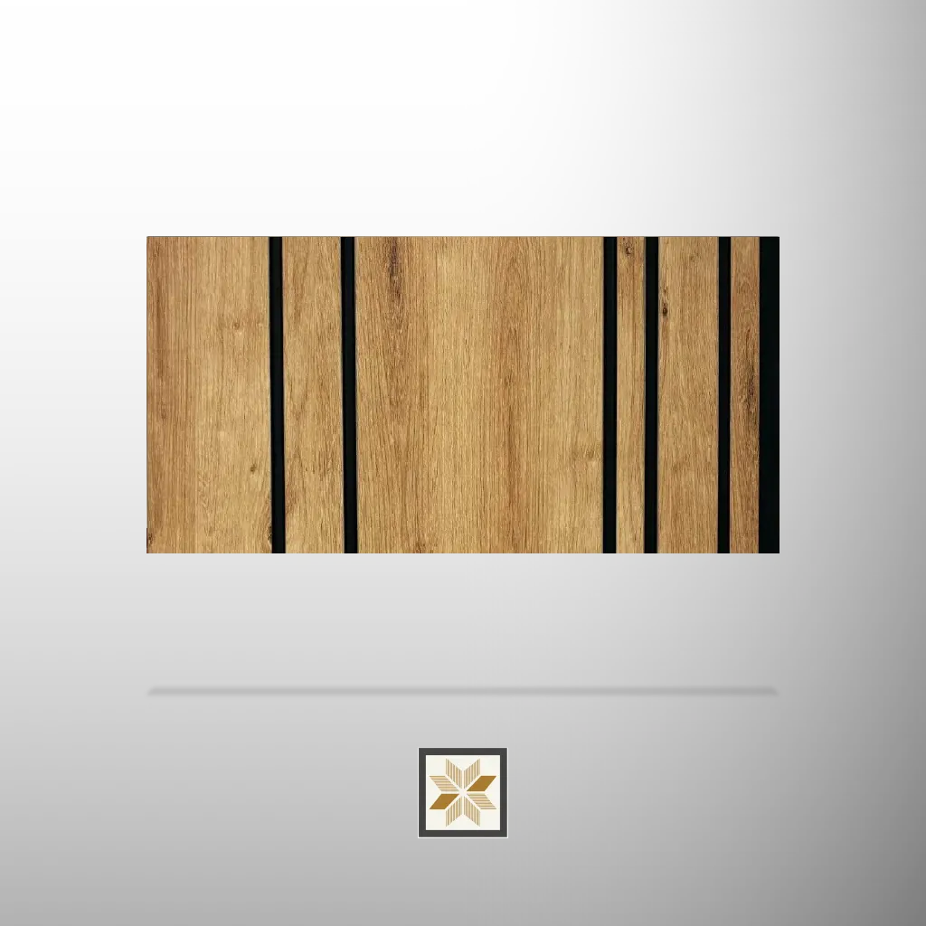 9.5x1 feet | 6 mm Brown Wood louvers (suitable for Bedroom, Feature Wall, Living Room, Office) | LV-20259