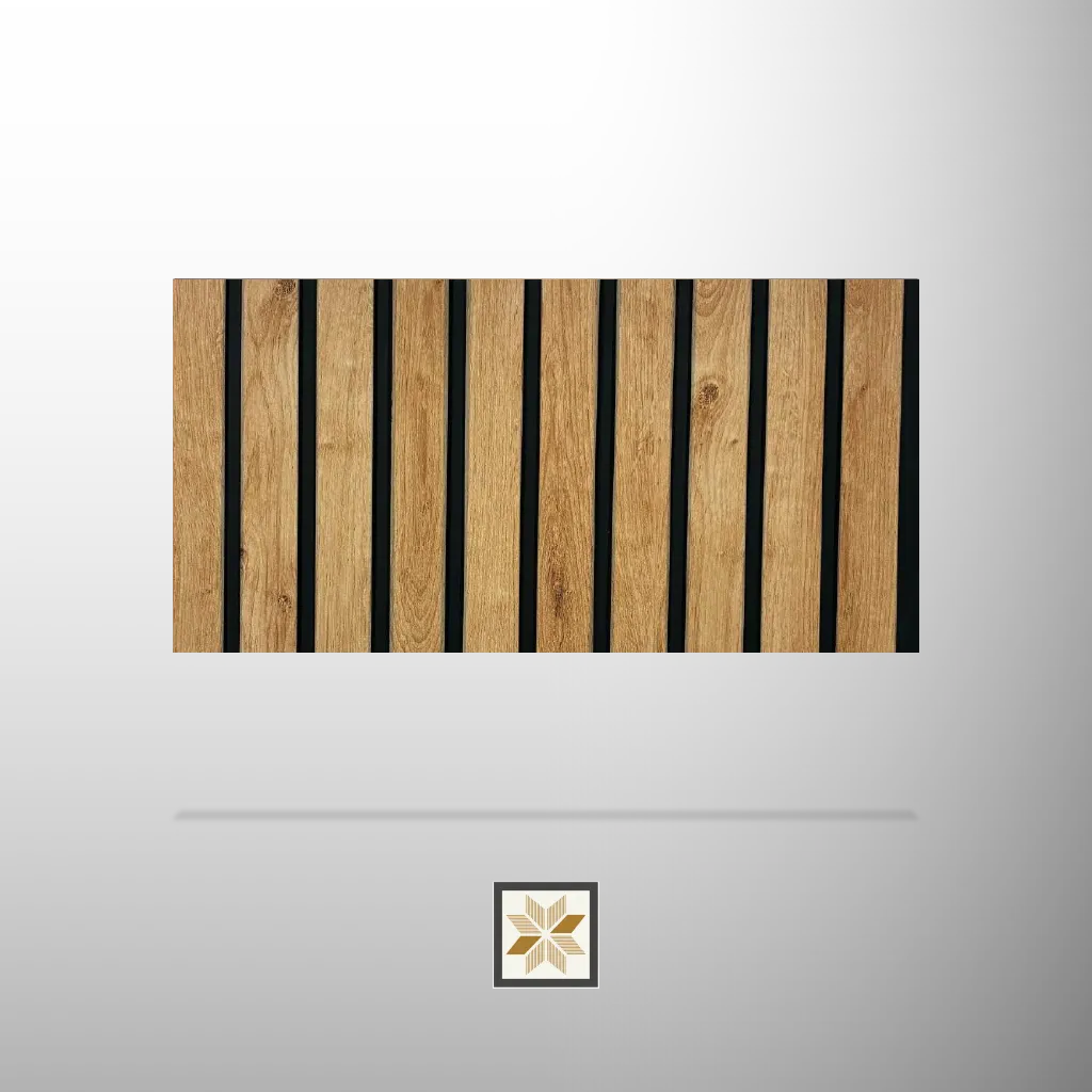 9.5x1 feet | 6 mm Brown Wood louvers (suitable for Bedroom, Feature Wall, Living Room, Office) | LV-20260