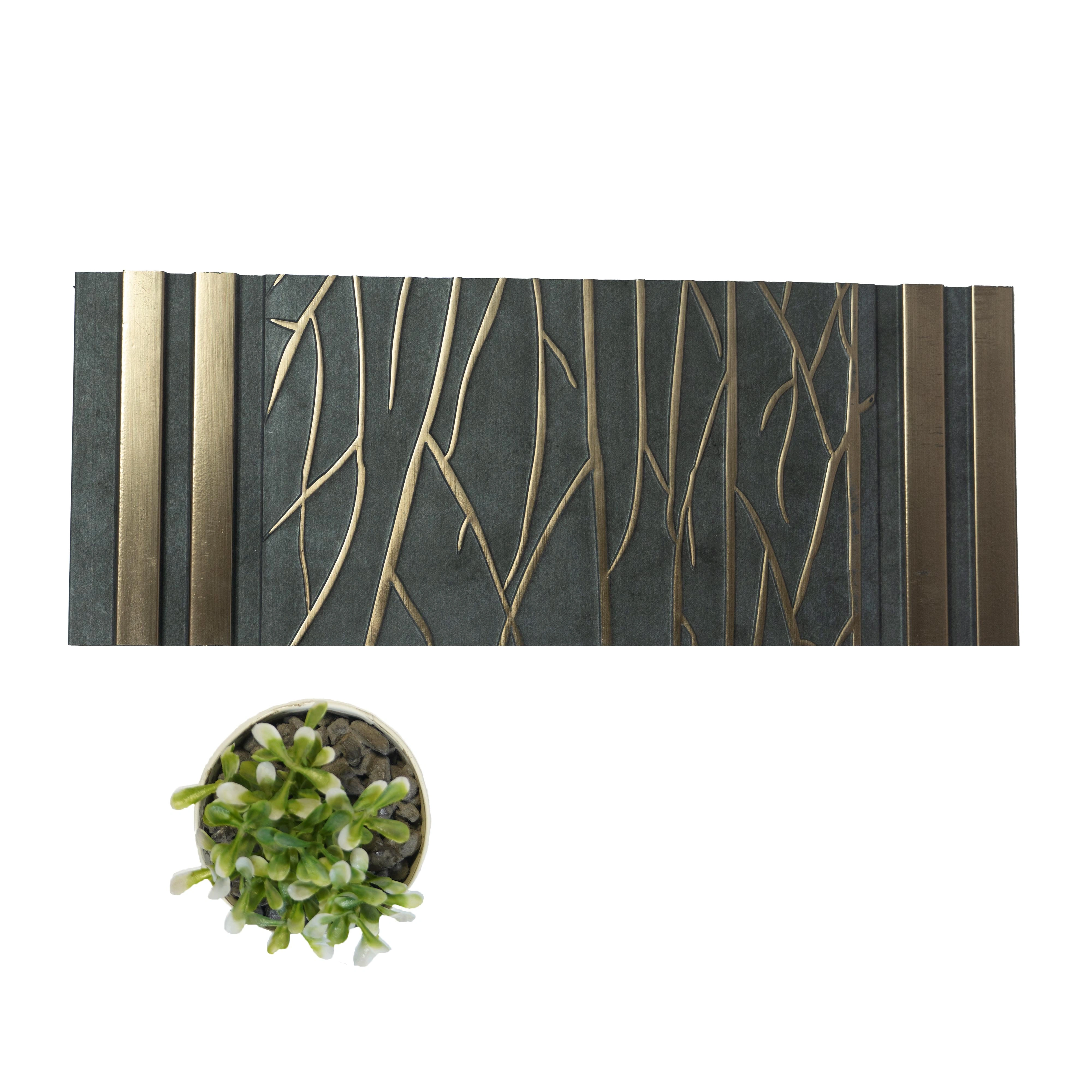 8x1 feet | 8 mm Black Patterned louvers (suitable for Bedroom, Feature Wall, Living Room, Office, TV Cabinet) | LV-20288